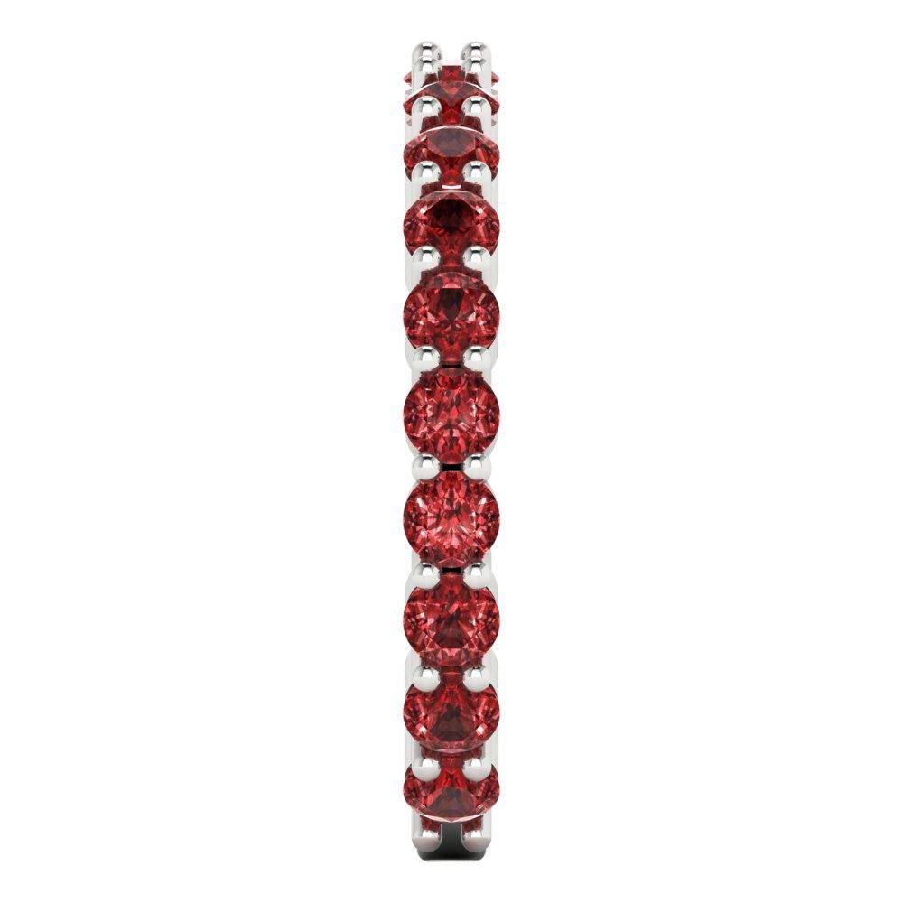 1.2 cttw Natural Garnet Round Cut White Gold Eternity Wedding Band
