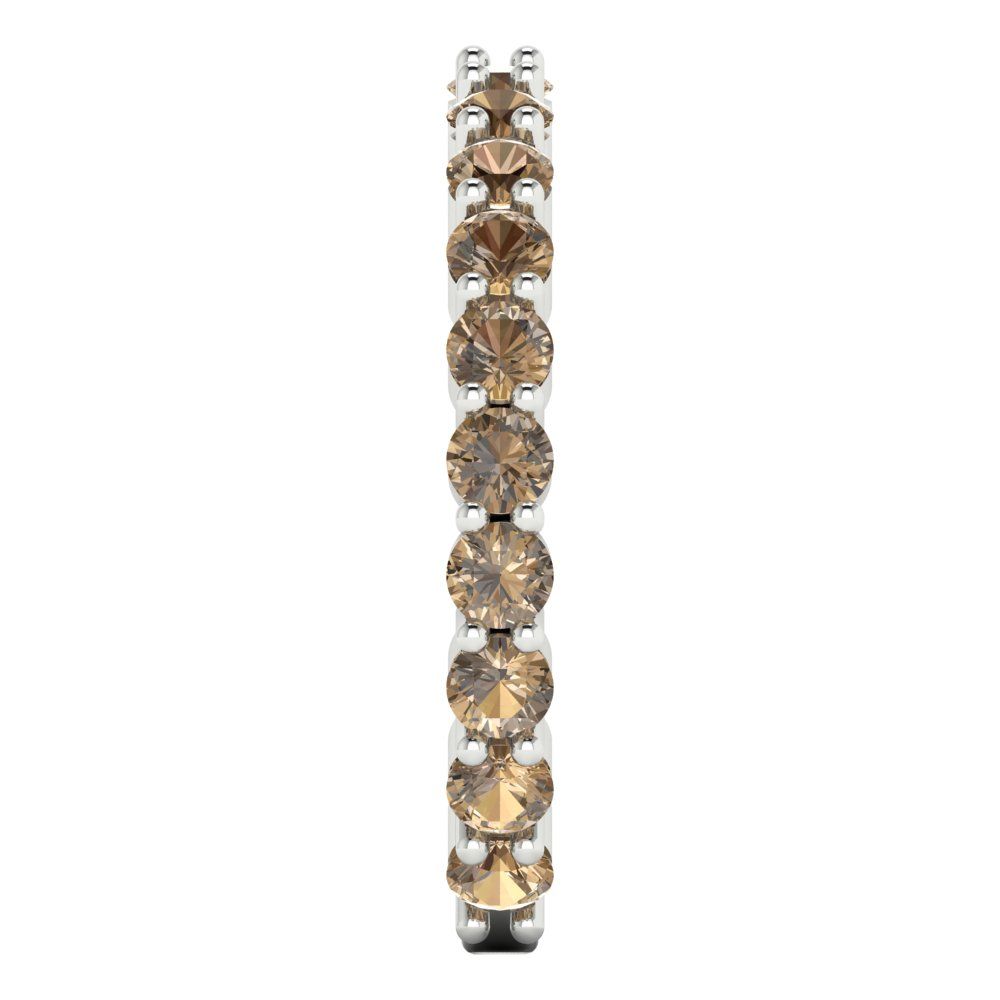 1.2 cttw Simulated Champagne Diamond Round Cut White Gold Eternity Wedding Band