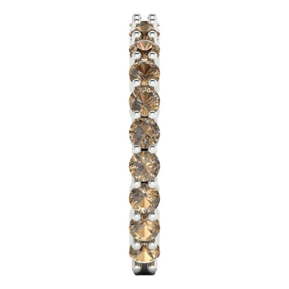 1.2 cttw Simulated Champagne Diamond Round Cut White Gold Eternity Wedding Band