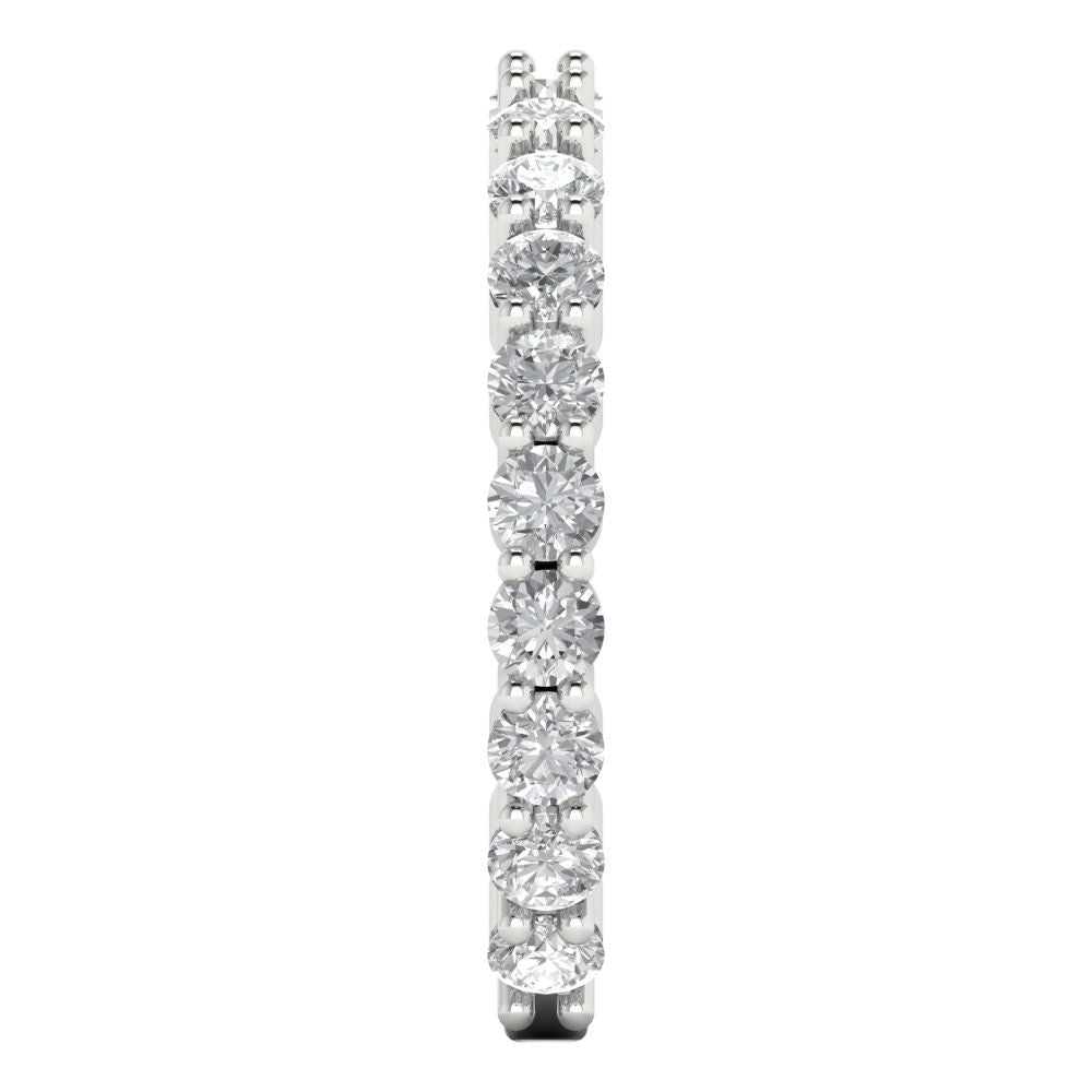1.2 cttw White Sapphire Round Cut White Gold Eternity Wedding Band