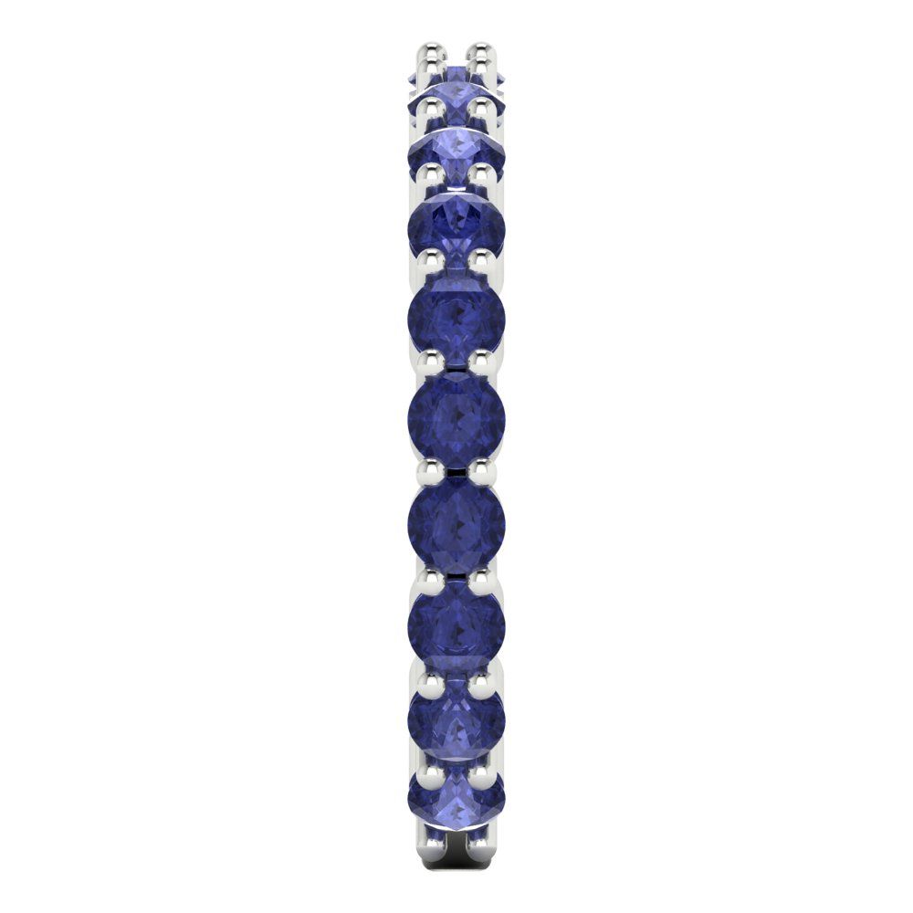 1.2 cttw Simulated Tanzanite Round Cut White Gold Eternity Wedding Band