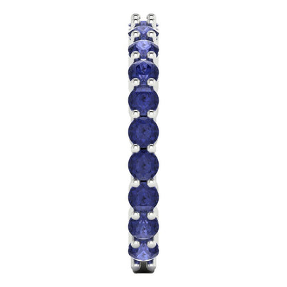 1.2 cttw Simulated Tanzanite Round Cut White Gold Eternity Wedding Band