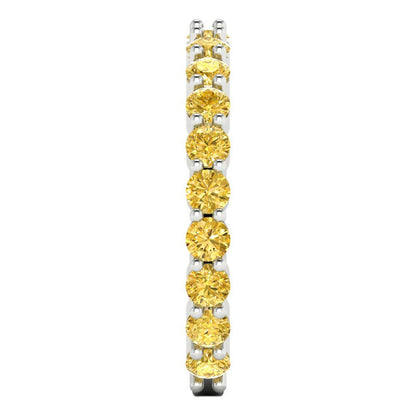 1.2 cttw Simulated Yellow Diamond Round Cut White Gold Eternity Wedding Band