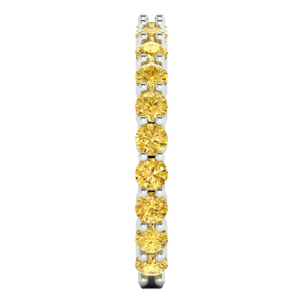 1.2 cttw Natural Citrine Round Cut White Gold Eternity Wedding Band