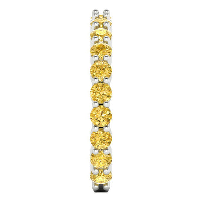 1.2 cttw Natural Citrine Round Cut White Gold Eternity Wedding Band