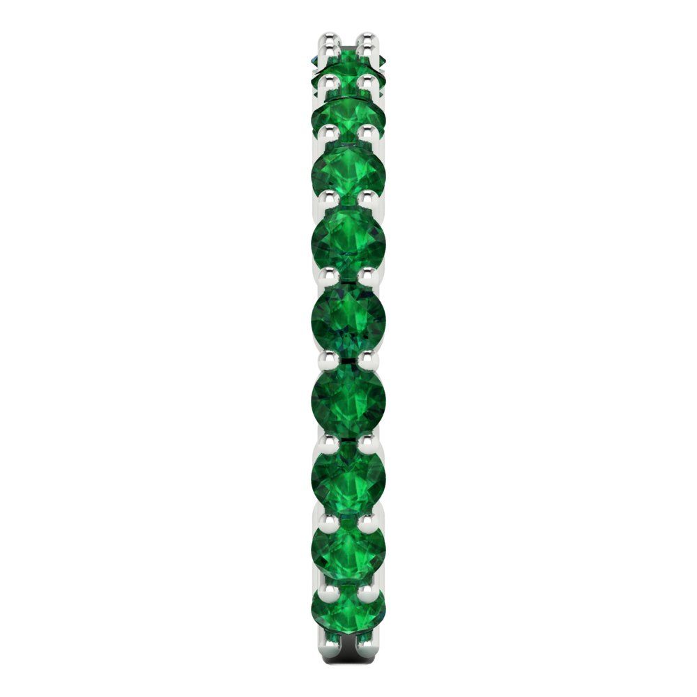 1.2 cttw Simulated Emerald Round Cut White Gold Eternity Wedding Band