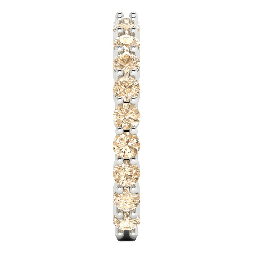 1.2 cttw Natural Morganite Round Cut White Gold Eternity Wedding Band