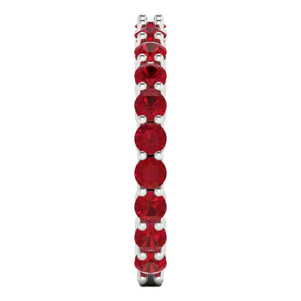 1.2 cttw Simulated Ruby Round Cut White Gold Eternity Wedding Band