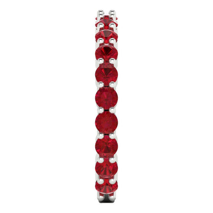 1.2 cttw Simulated Ruby Round Cut White Gold Eternity Wedding Band