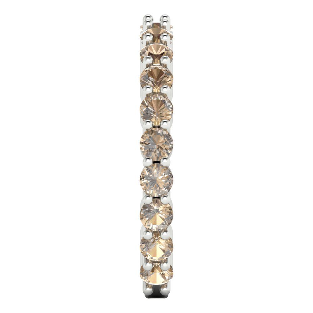 1.2 cttw Yellow Moissanite Round Cut White Gold Eternity Wedding Band