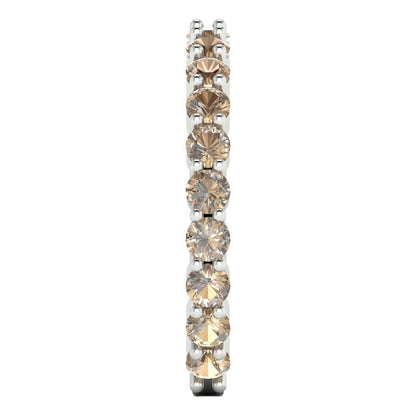 1.2 cttw Yellow Moissanite Round Cut White Gold Eternity Wedding Band