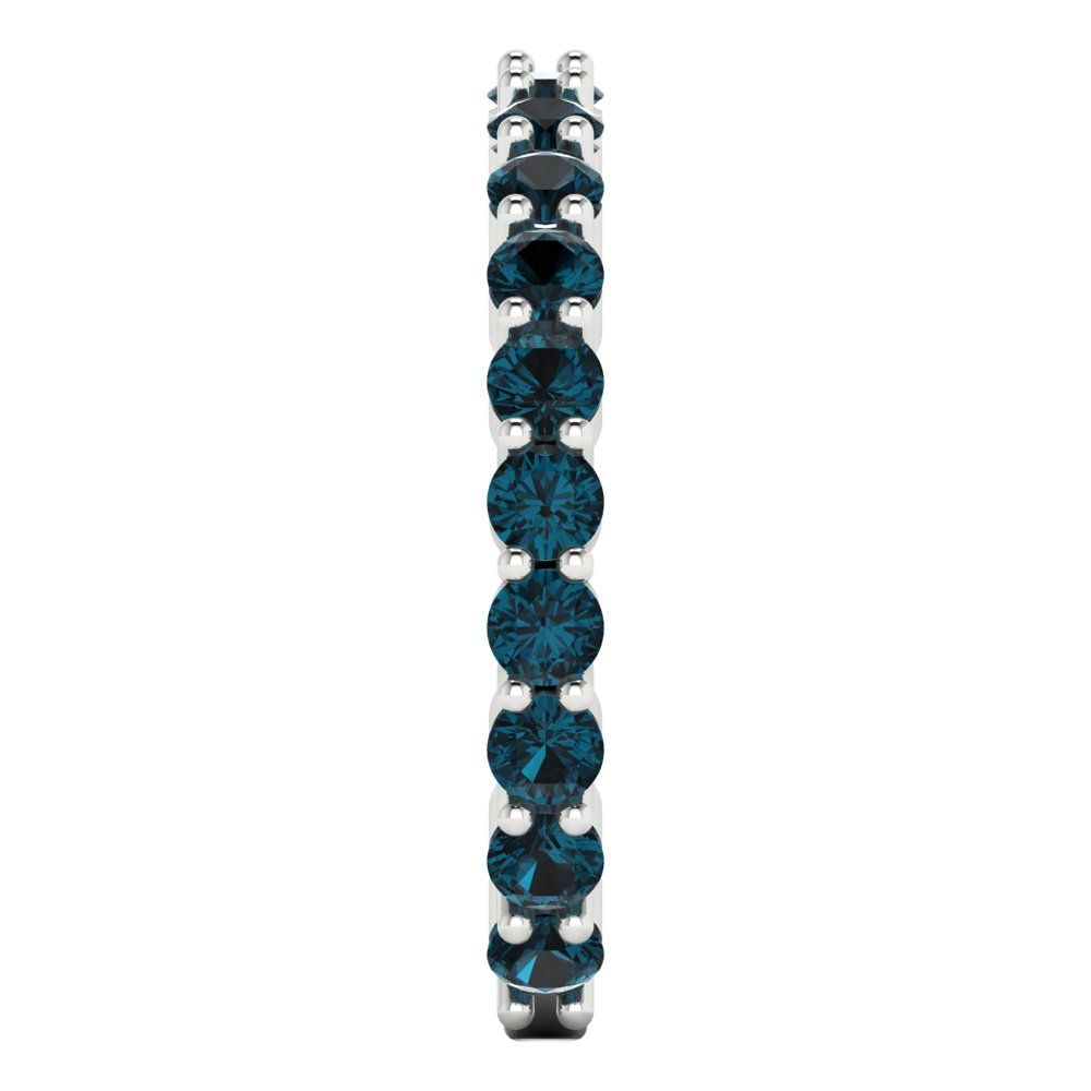 1.2 cttw Natural London Blue Topaz Round Cut White Gold Eternity Wedding Band