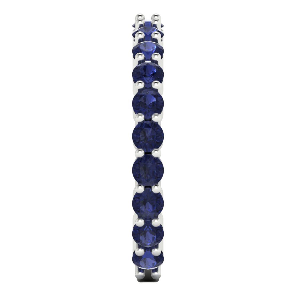 1.2 cttw Simulated Blue Sapphire Round Cut White Gold Eternity Wedding Band