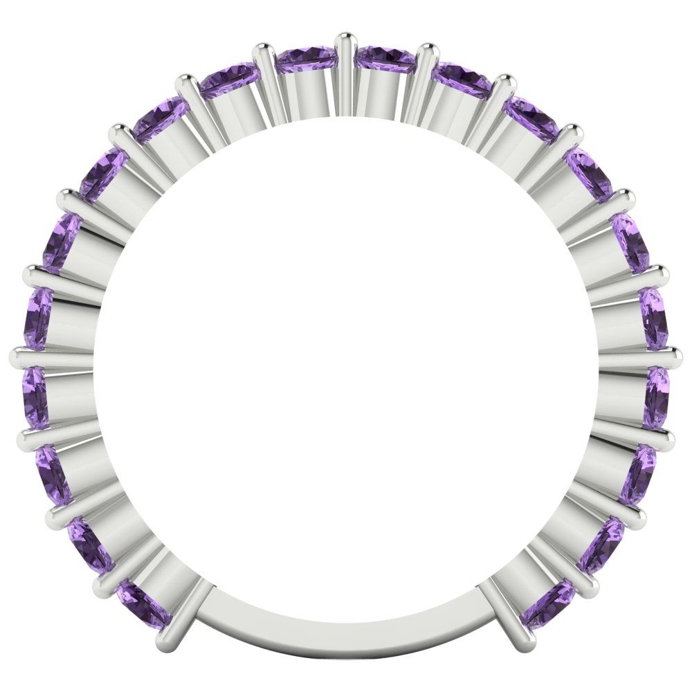 1.2 cttw Simulated Alexandrite Round Cut White Gold Eternity Wedding Band