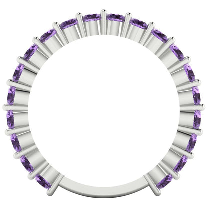 1.2 cttw Simulated Alexandrite Round Cut White Gold Eternity Wedding Band