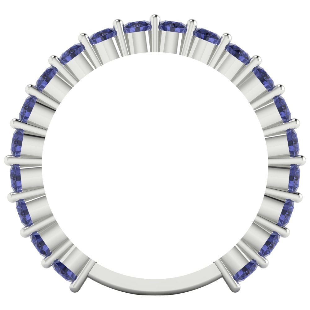 1.2 cttw Simulated Tanzanite Round Cut White Gold Eternity Wedding Band