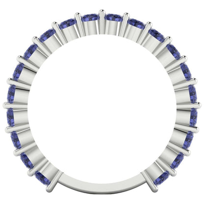 1.2 cttw Simulated Tanzanite Round Cut White Gold Eternity Wedding Band