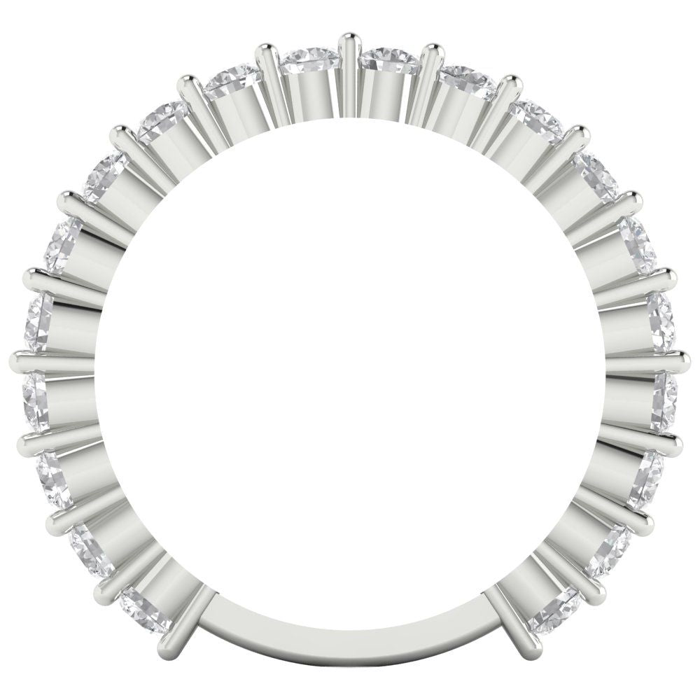 1.2 cttw White Sapphire Round Cut White Gold Eternity Wedding Band