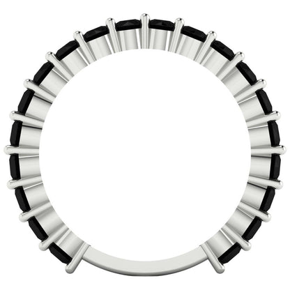 1.2 cttw Natural Onyx Round Cut White Gold Eternity Wedding Band