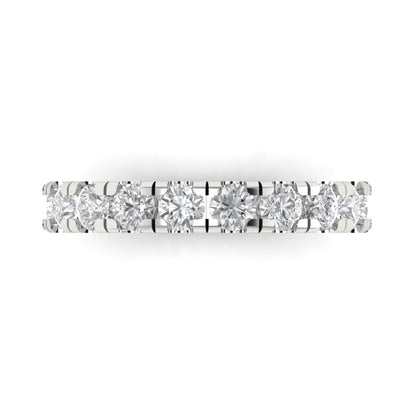 1 cttw White Sapphire Round Cut White Gold Eternity Wedding Band