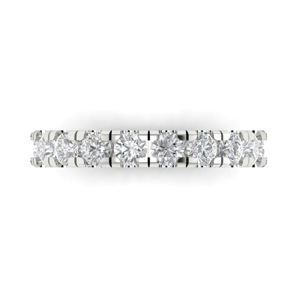1 ct Brilliant Round Cut Clear Simulated Diamond Stone White Gold Stackable Band