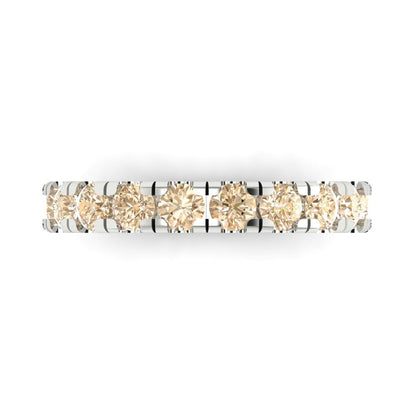 1 cttw Natural Morganite Round Cut White Gold Eternity Wedding Band