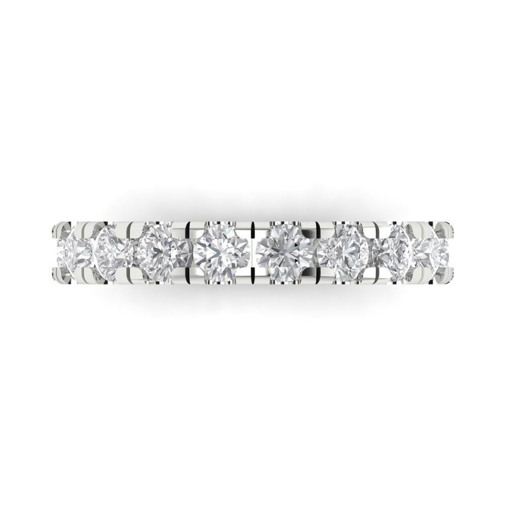 1 cttw Moissanite Round Cut White Gold Eternity Wedding Band