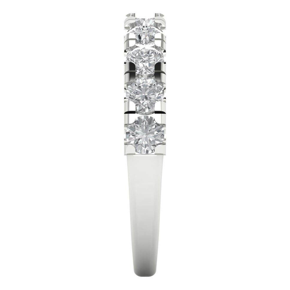 1 cttw White Sapphire Round Cut White Gold Eternity Wedding Band