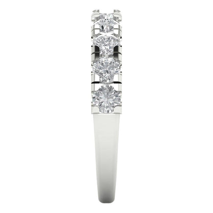 1 cttw White Sapphire Round Cut White Gold Eternity Wedding Band