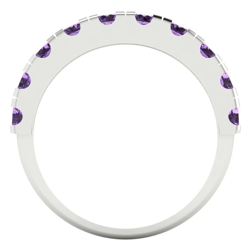 1 cttw Simulated Alexandrite Round Cut White Gold Eternity Wedding Band