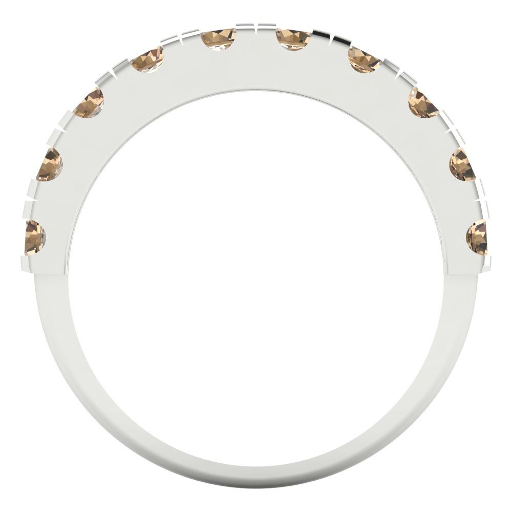 1 cttw Yellow Moissanite Round Cut White Gold Eternity Wedding Band