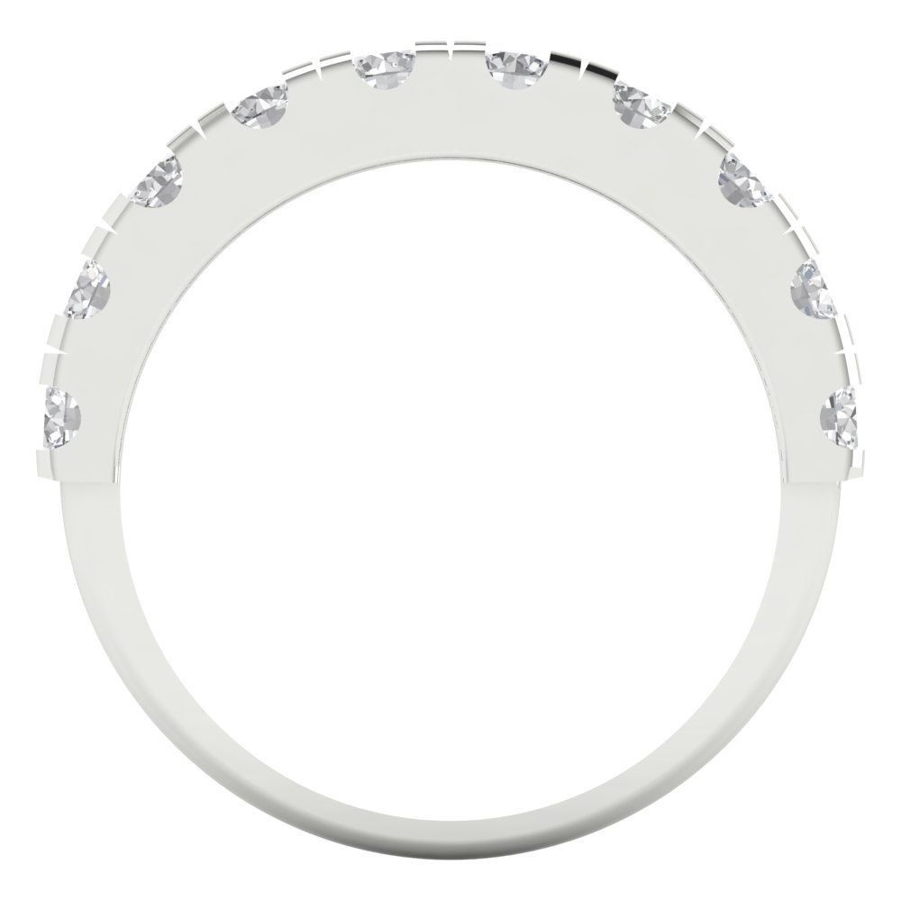 1.1 ct Brilliant Round Cut Genuine Cultured Diamond Stone Clarity VS1-2 Color G-H White Gold Stackable Band