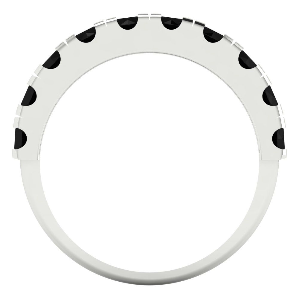 1 cttw Natural Onyx Round Cut White Gold Eternity Wedding Band