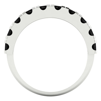 1 cttw Natural Onyx Round Cut White Gold Eternity Wedding Band