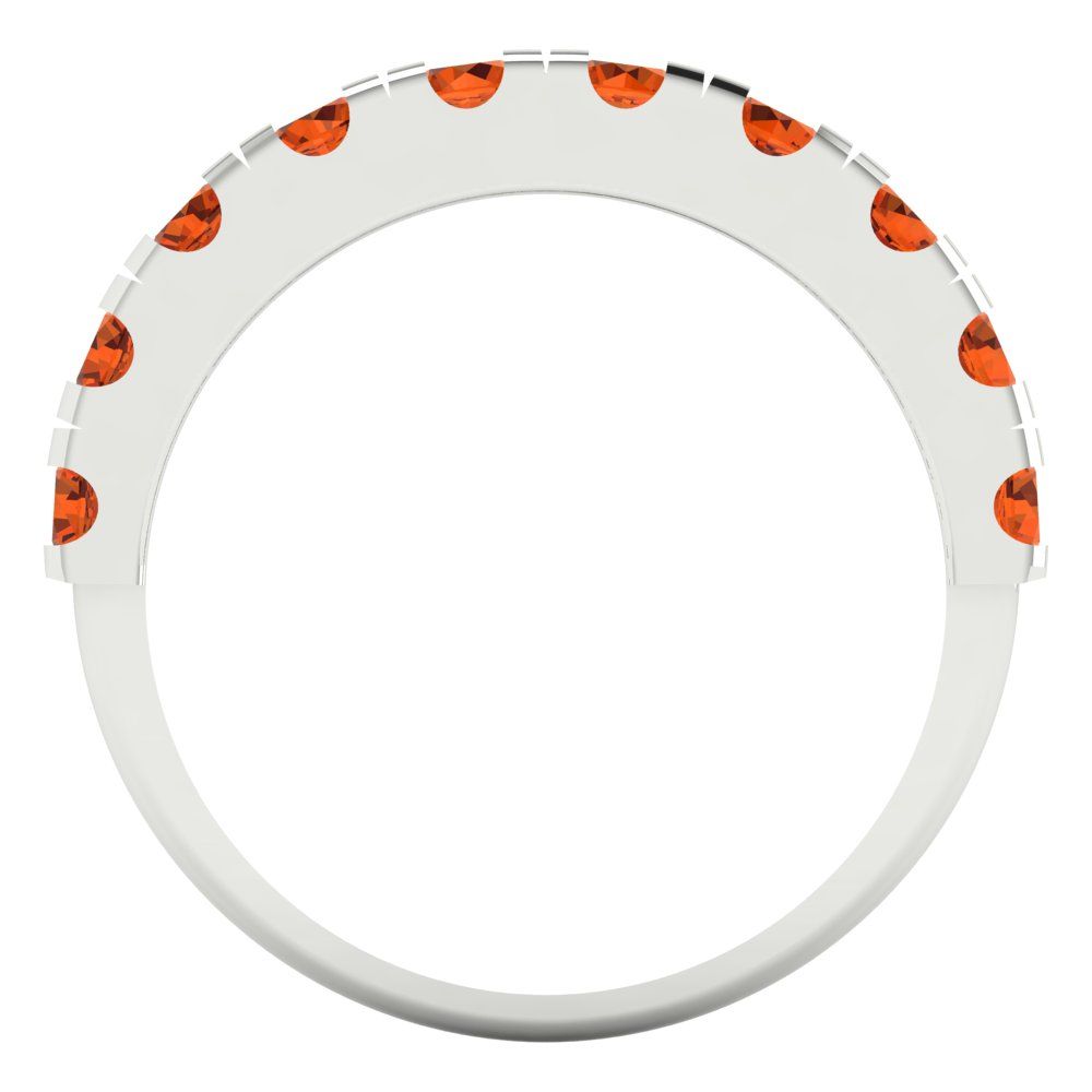 1 cttw Simulated Ruby Round Cut White Gold Eternity Wedding Band