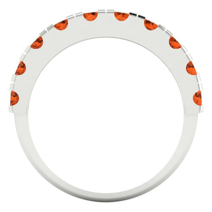 1 cttw Simulated Ruby Round Cut White Gold Eternity Wedding Band