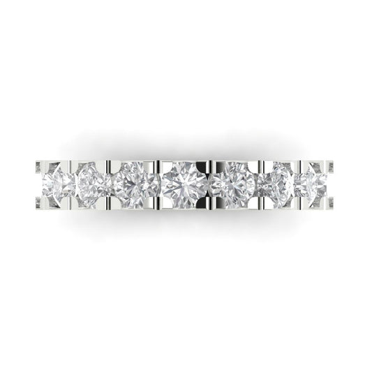 1.53 cttw Simulated Diamond Round Cut White Gold Eternity Wedding Band