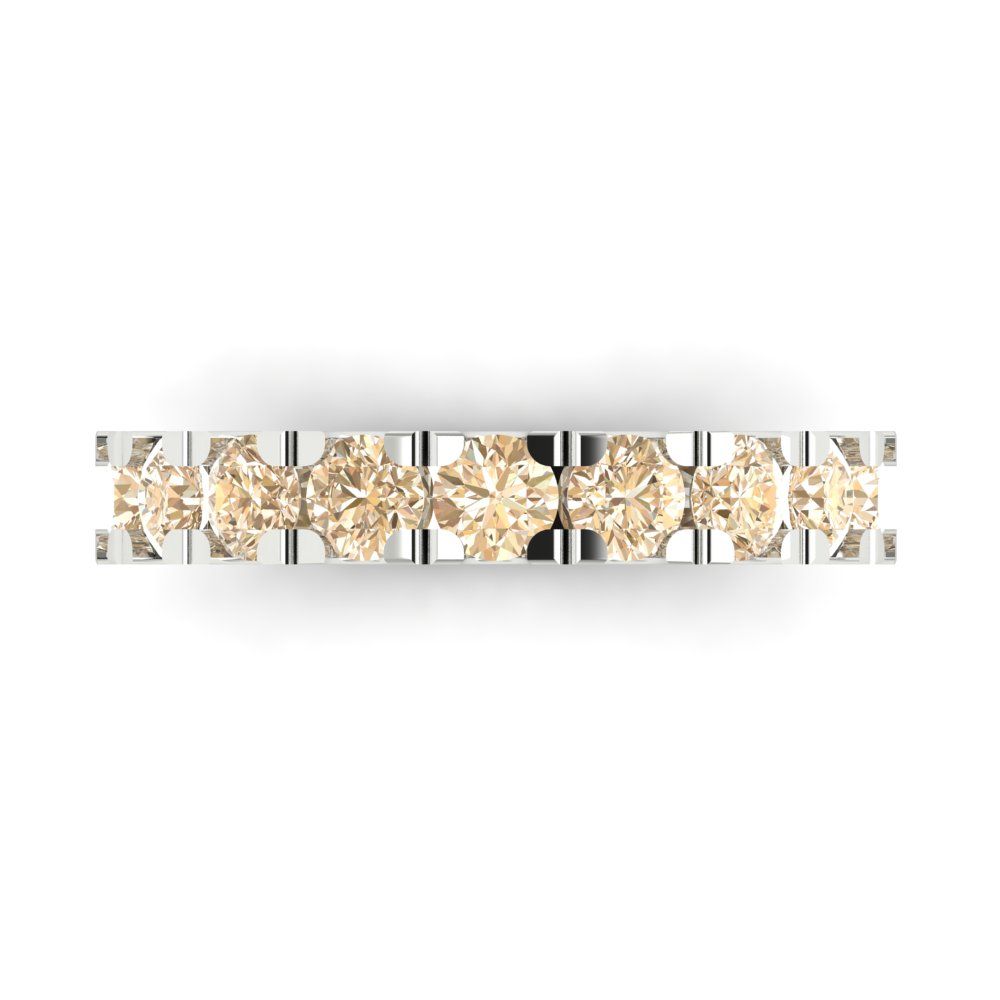 1.53 cttw Natural Morganite Round Cut White Gold Eternity Wedding Band