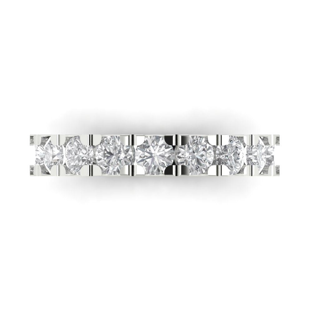1.53 cttw Moissanite Round Cut White Gold Eternity Wedding Band