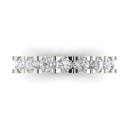 1.53 cttw Moissanite Round Cut White Gold Eternity Wedding Band