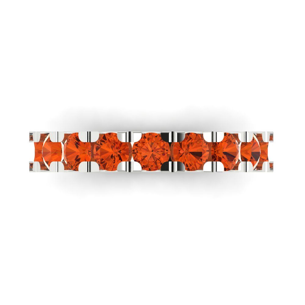 1.53 cttw Simulated Red Diamond Round Cut White Gold Eternity Wedding Band