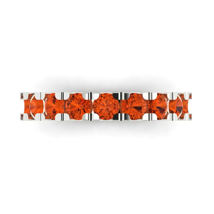 1.53 cttw Simulated Red Diamond Round Cut White Gold Eternity Wedding Band