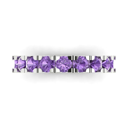 1.53 cttw Simulated Alexandrite Round Cut White Gold Eternity Wedding Band