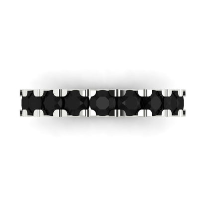 1.53 cttw Natural Onyx Round Cut White Gold Eternity Wedding Band