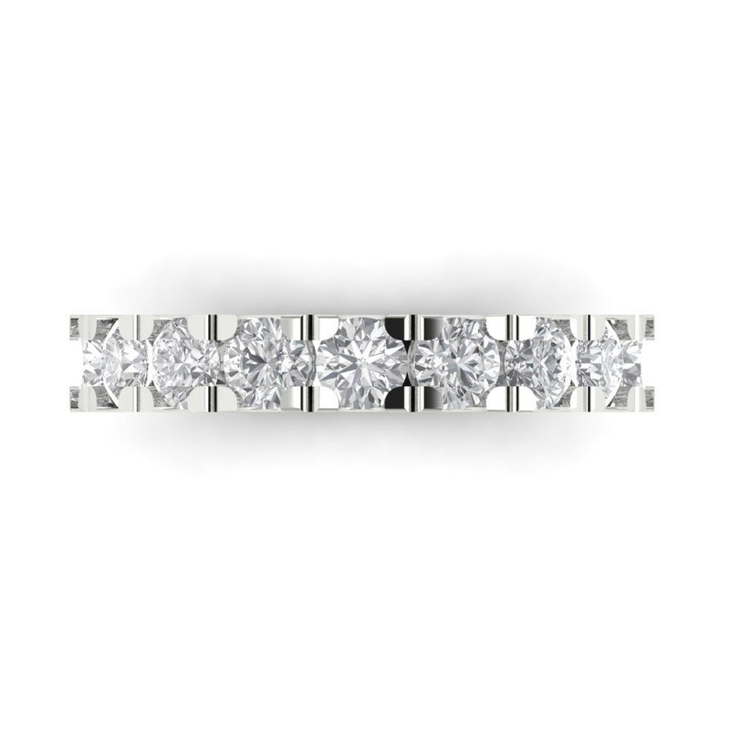 1.53 ct Brilliant Round Cut Natural Diamond Stone Clarity SI1-2 Color I-J White Gold Stackable Band