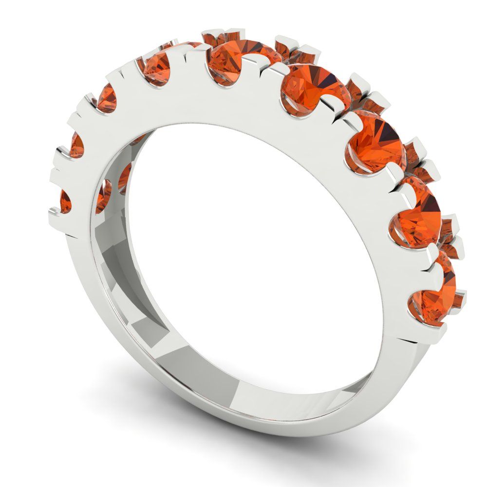 1.53 cttw Simulated Red Diamond Round Cut White Gold Eternity Wedding Band