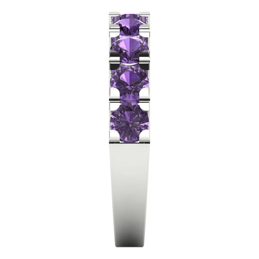 1.53 cttw Simulated Alexandrite Round Cut White Gold Eternity Wedding Band