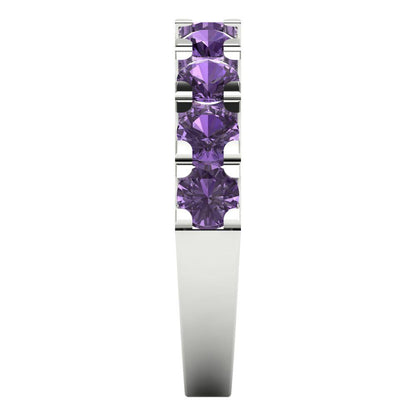 1.53 cttw Simulated Alexandrite Round Cut White Gold Eternity Wedding Band