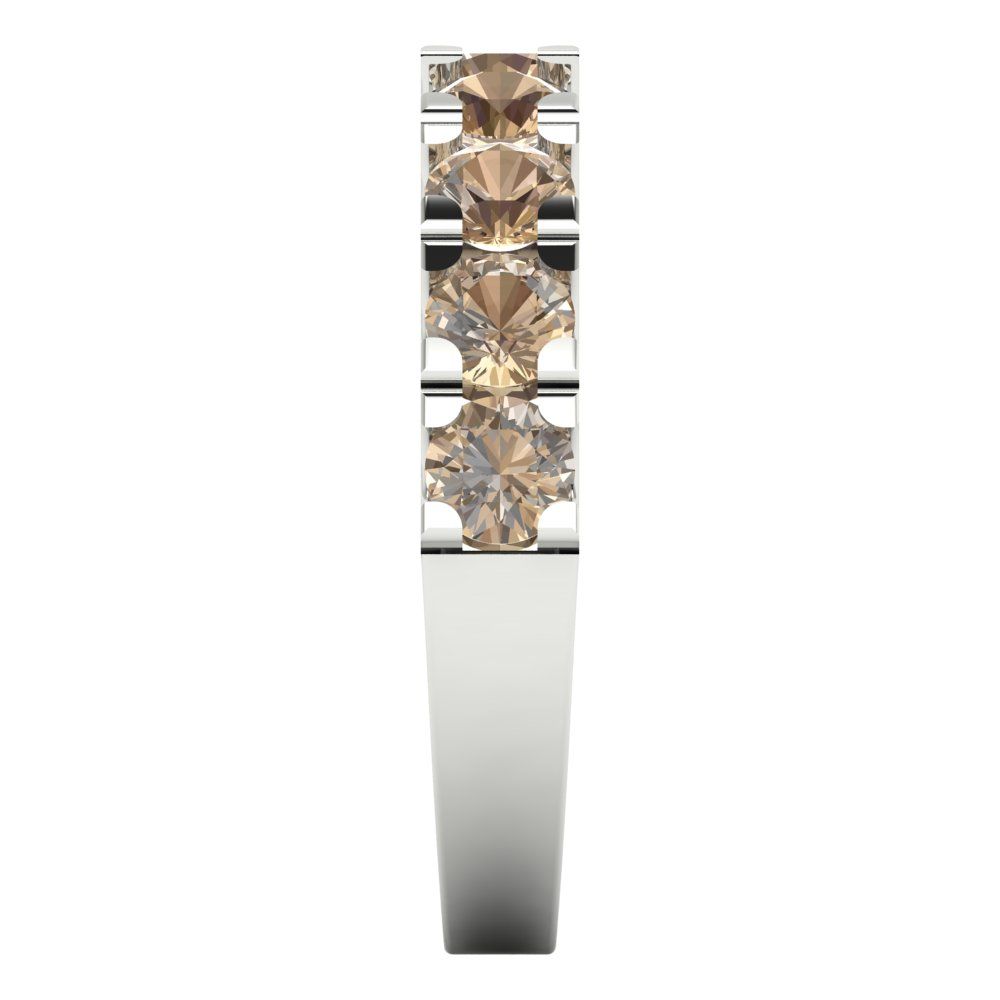1.53 cttw Yellow Moissanite Round Cut White Gold Eternity Wedding Band