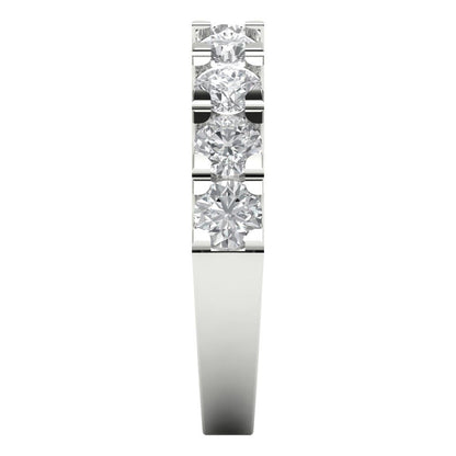 1.53 cttw White Sapphire Round Cut White Gold Eternity Wedding Band